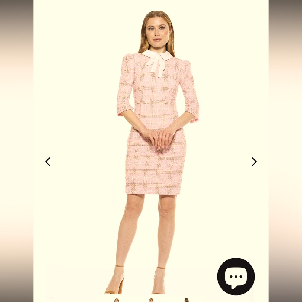Alexia Admor pink tweed CAMILLA DRESS size 6 NWT